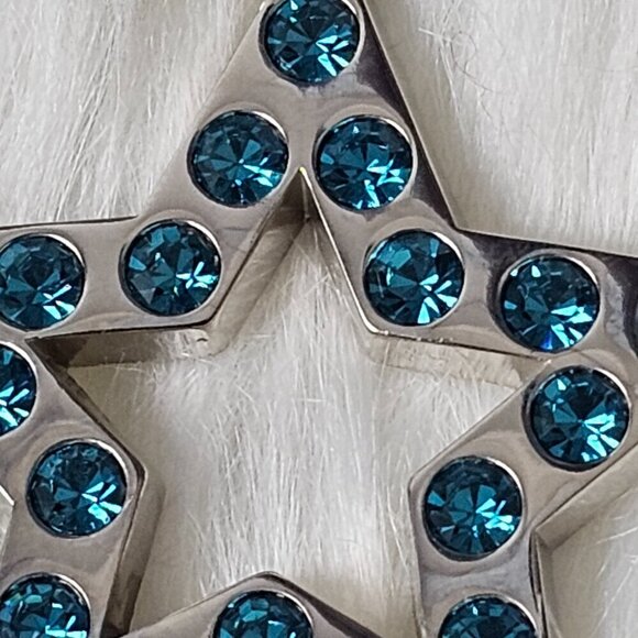 COACH Silver Tone Blue Star Keychain Keyfob Purse Charm Retired - Picture 3 of 9